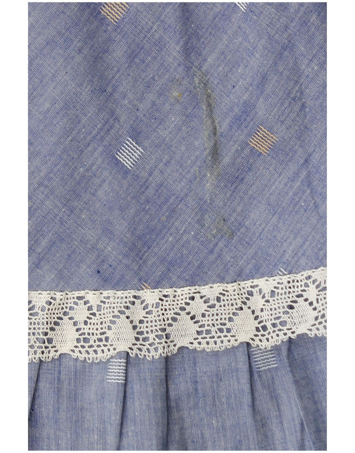 Vintage γυναικεία μάξι φούστα W28 με μπλε στίγματα