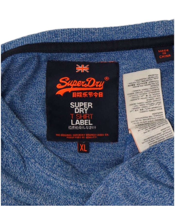 Ανδρικό γραφικό T-Shirt Superdry Top XL Blue Flecked Cotton