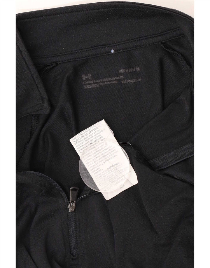 Ανδρική φόρμα αθλητικής φόρμας Under Armor Heat Gear με φερμουάρ πουλόβερ στο επάνω μέρος, μεσαίο μαύρο