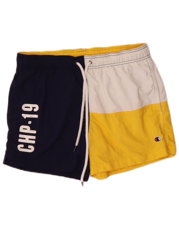 Ανδρικό γραφικό σορτς κολύμβησης Champion Medium Navy Blue Colourblock