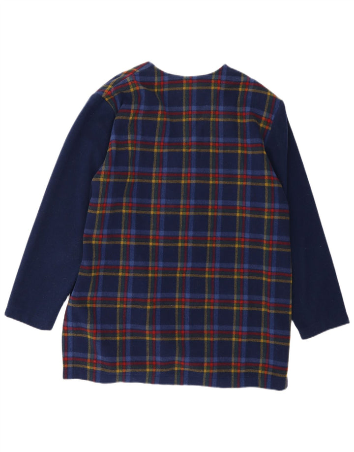SCHMEINCK Γυναικείο Πανωφόρι UK 16 Large Navy Blue Check Wool