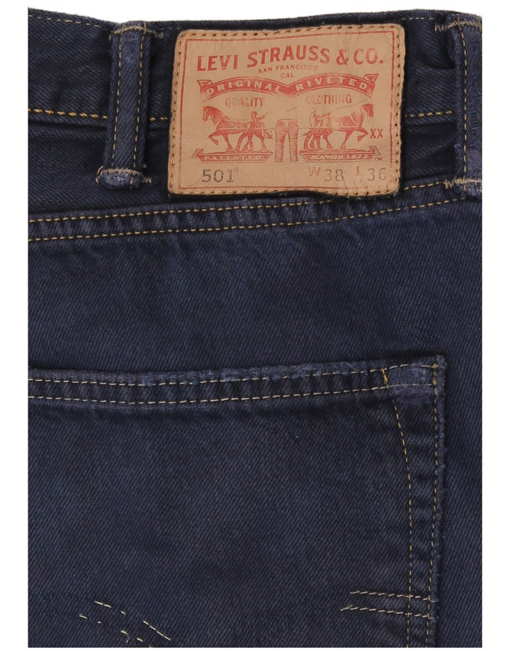 Levi's Mens 501 Straight Jeans W38 L27 Navy Blue