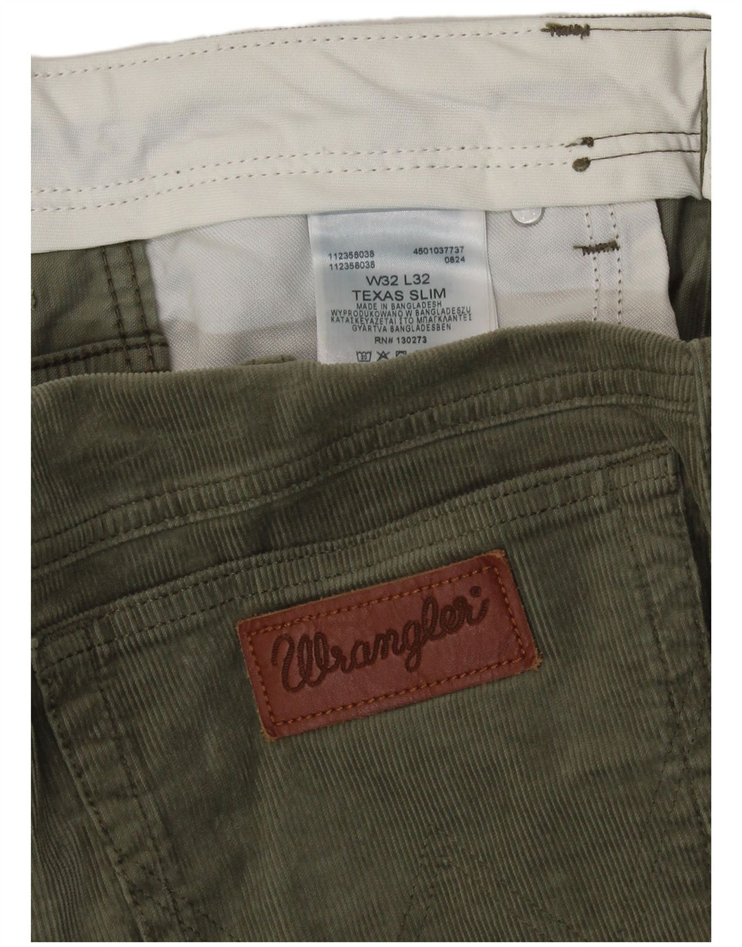 Ανδρικό κοτλέ παντελόνι Wrangler Texas Slim Fit W32 L32 Πράσινο βαμβακερό