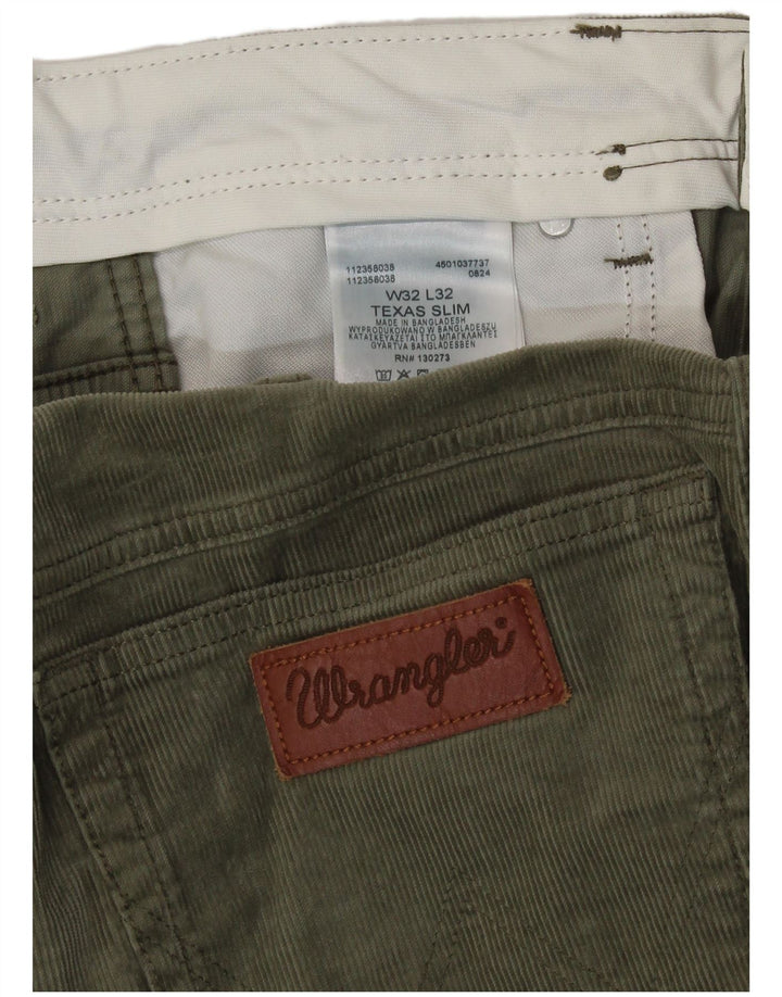 Ανδρικό κοτλέ παντελόνι Wrangler Texas Slim Fit W32 L32 Πράσινο βαμβακερό
