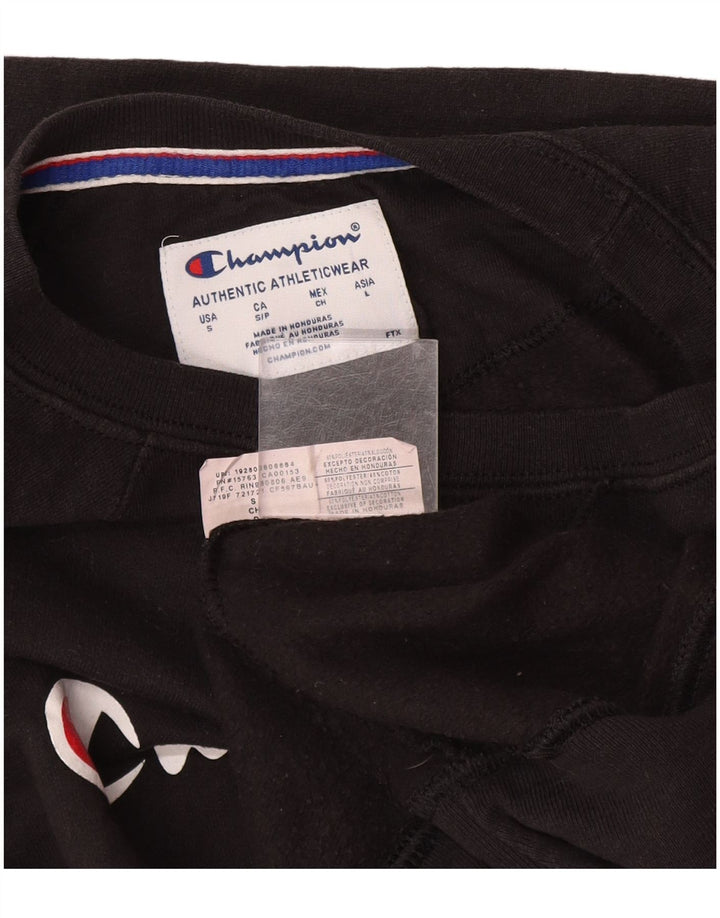 Champion Ανδρικό γραφικό φούτερ Jumper Μικρό Μαύρο Πολυεστέρα