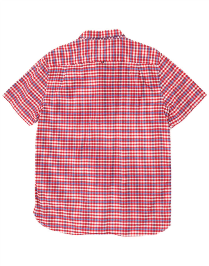 Ανδρικό κοντομάνικο πουκάμισο Superdry 2XL Red Gingham Cotton
