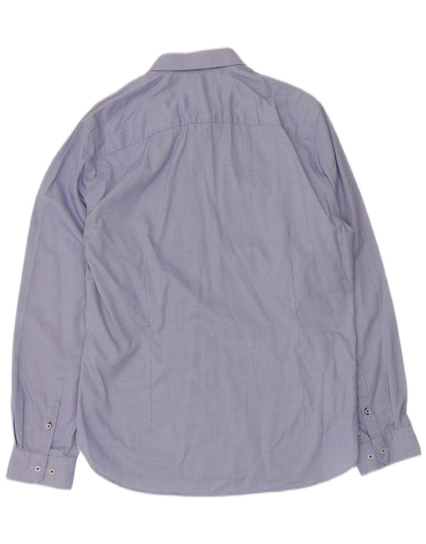 Ted Baker Ανδρικό πουκάμισο Slim Fit Μέγεθος 16 1/2 Large Blue Check Cotton