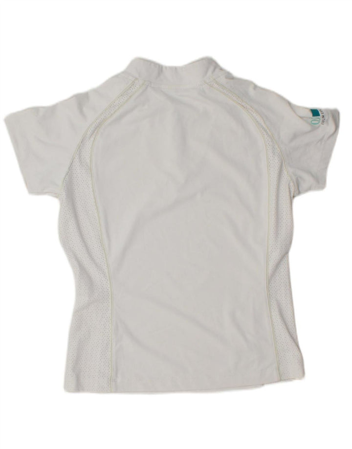 FILA Womens T-Shirt Top UK 12 Medium White Polyester