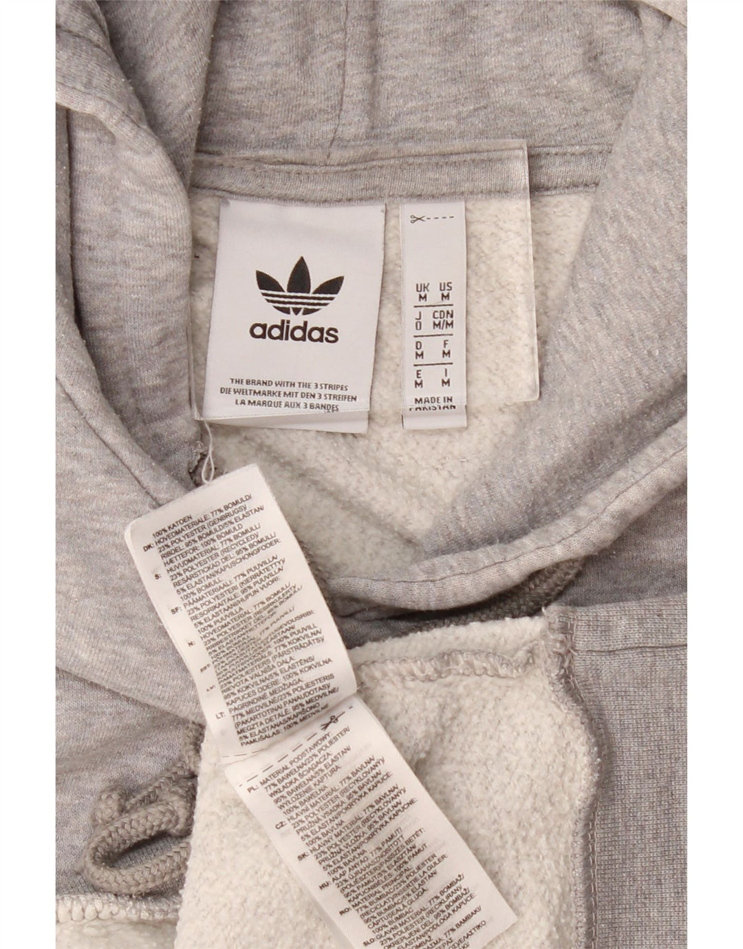 Ανδρικό φούτερ Adidas, μεσαίο γκρι βαμβακερό