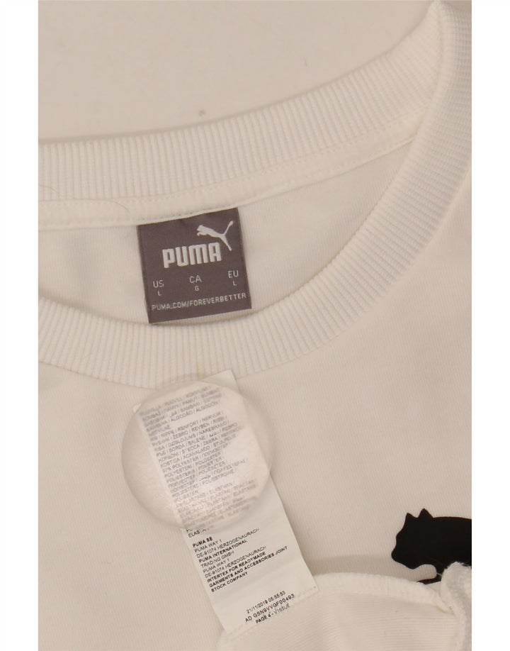 Ανδρικό γραφικό φούτερ Puma Jumper μεγάλο λευκό πολυεστέρα