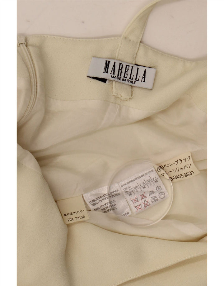 Γυναικείο αμάνικο φόρεμα Marella UK 8 Small Off White Polyester
