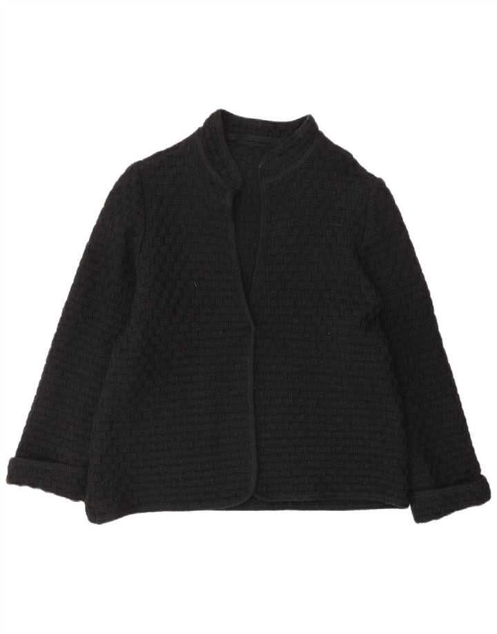 Vintage γυναικεία ζακέτα πουλόβερ UK 12 μέτριο μαύρο μαλλί