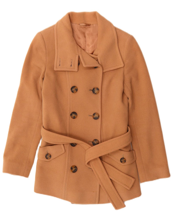 HOBBS Γυναικείο παλτό μπιζελιού UK 8 Μικρό μπεζ μαλλί