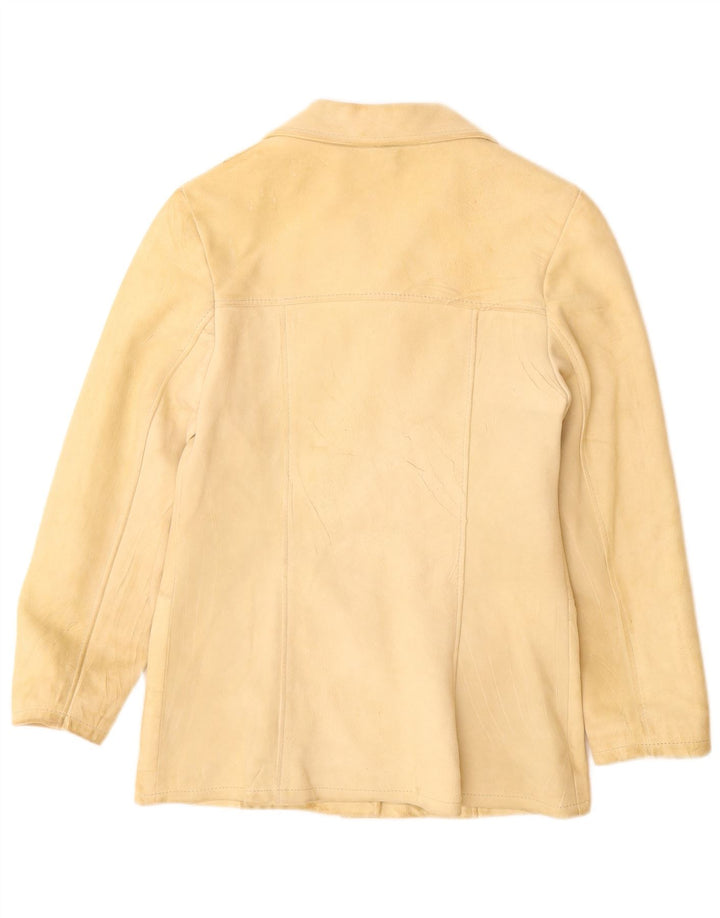 Vintage Γυναικείο Suede Jacket UK 12 Medium Beige Leather