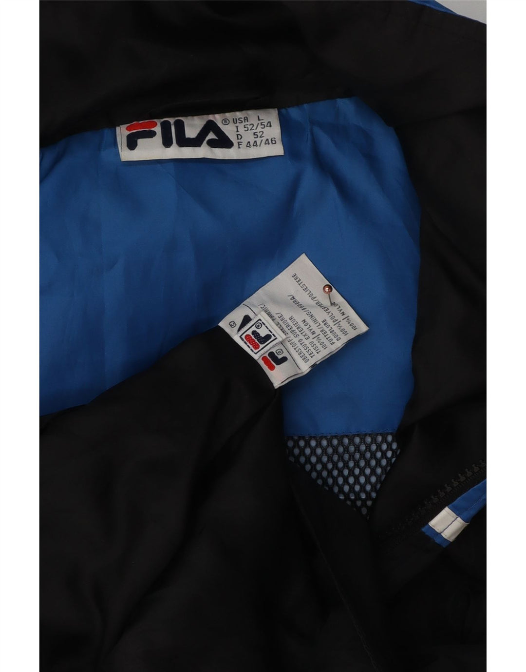 Fila Ανδρικό μπουφάν βροχής με κουκούλα UK 40 Large Navy Blue Colorblock Nylon