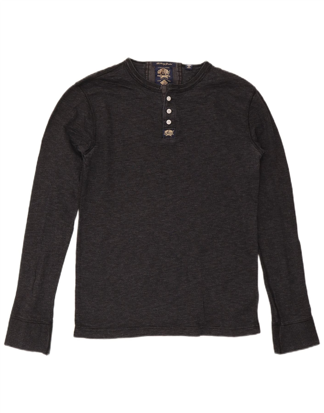 Ανδρικό τοπ SUPERDRY Μακρυμάνικο μεσαίο βαμβακερό γκρι