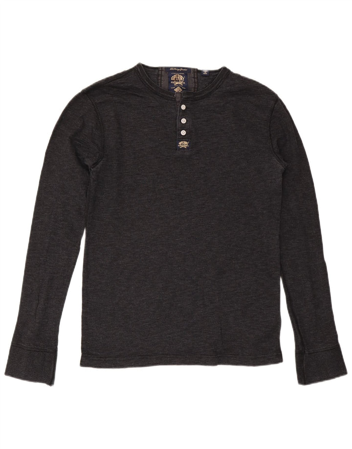 Ανδρικό τοπ SUPERDRY Μακρυμάνικο μεσαίο βαμβακερό γκρι