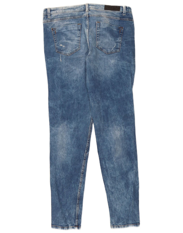 Zara Γυναικεία Trafaluc Acid Wash Skinny Jeans EU 42 Large W32 L30 Blue