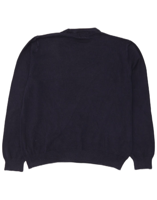 Ανδρικό πουλόβερ Marks & Spencer Crew Neck Jumper XL Navy Blue Cotton