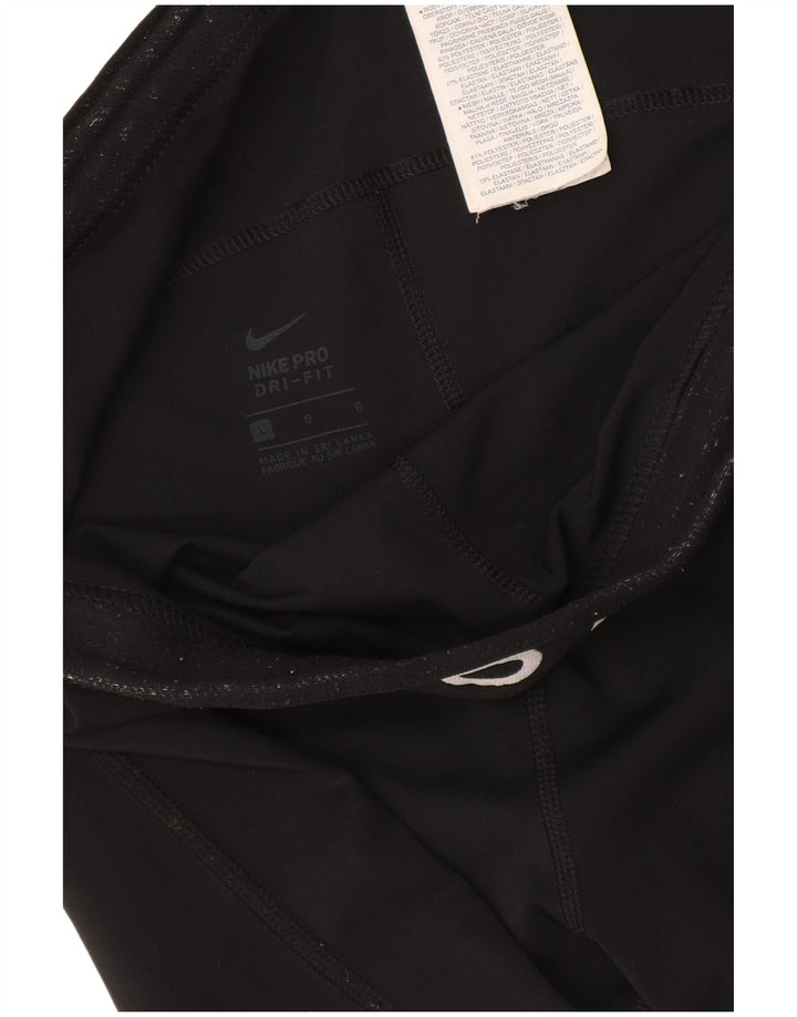Γυναικεία γραφικά κολάν Nike Dri Fit Crop UK 14 Large Black Polyester