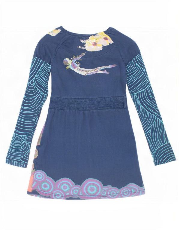 Desigual Girls Cirque Du Soleil A-Line φόρεμα 7-8 ετών Μπλε φλοράλ