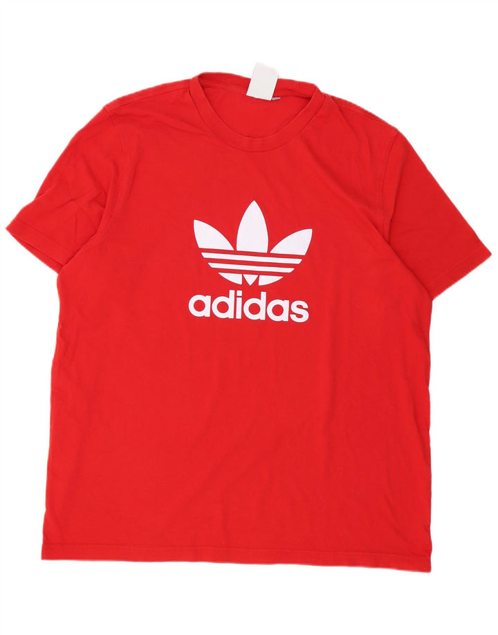 Ανδρικό T-Shirt κανονικό γραφικό Adidas Top μεγάλο κόκκινο