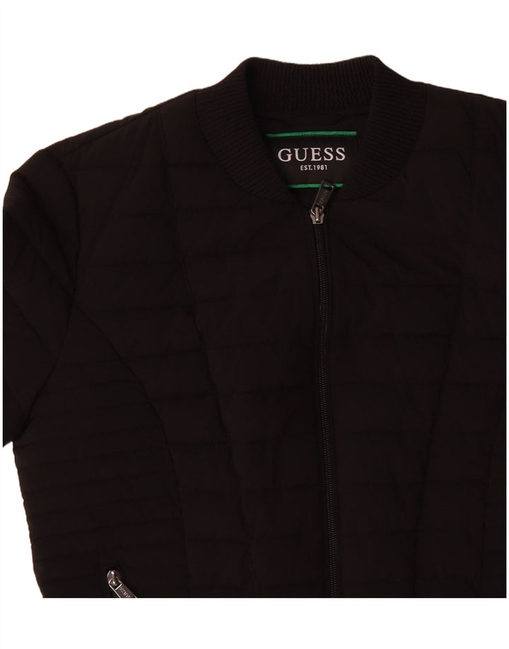 Guess Γυναικείο μπουφάν με επένδυση UK 12 Μεσαίου Μαύρου Πολυεστέρα