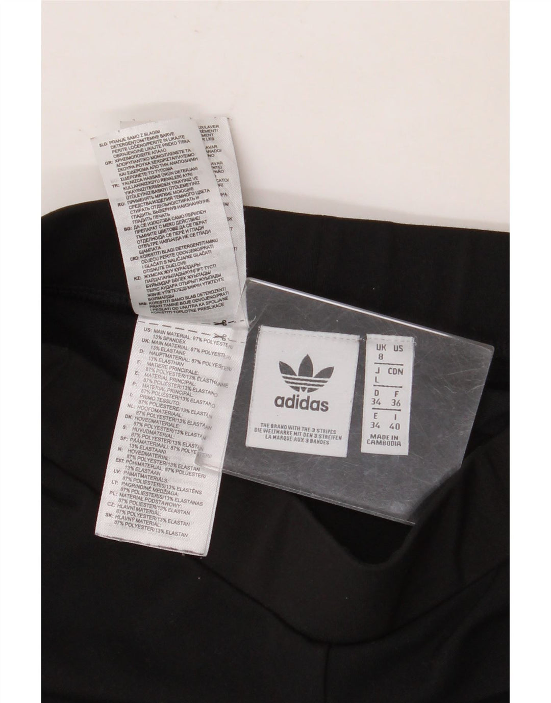 Adidas Γυναικεία γραφικά κολάν UK 8 Small Black Polyester