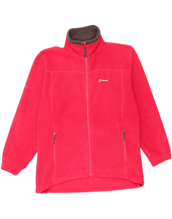 BERGHAUS Γυναικείο μπουφάν Polartec μεγάλου μεγέθους Fleece UK 14 μεγάλο ροζ