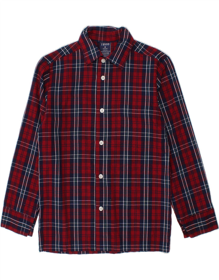 IZOD Boys Regular Shirt 7-8 Years Red Check Cotton Vintage Izod and Second-Hand Izod from Messina Hembry 