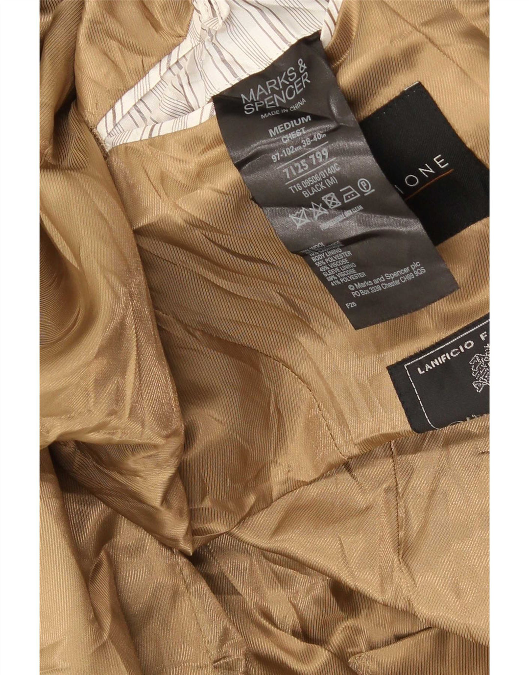 Ανδρικό πανωφόρι Marks & Spencer UK 38 Medium Black Polyester