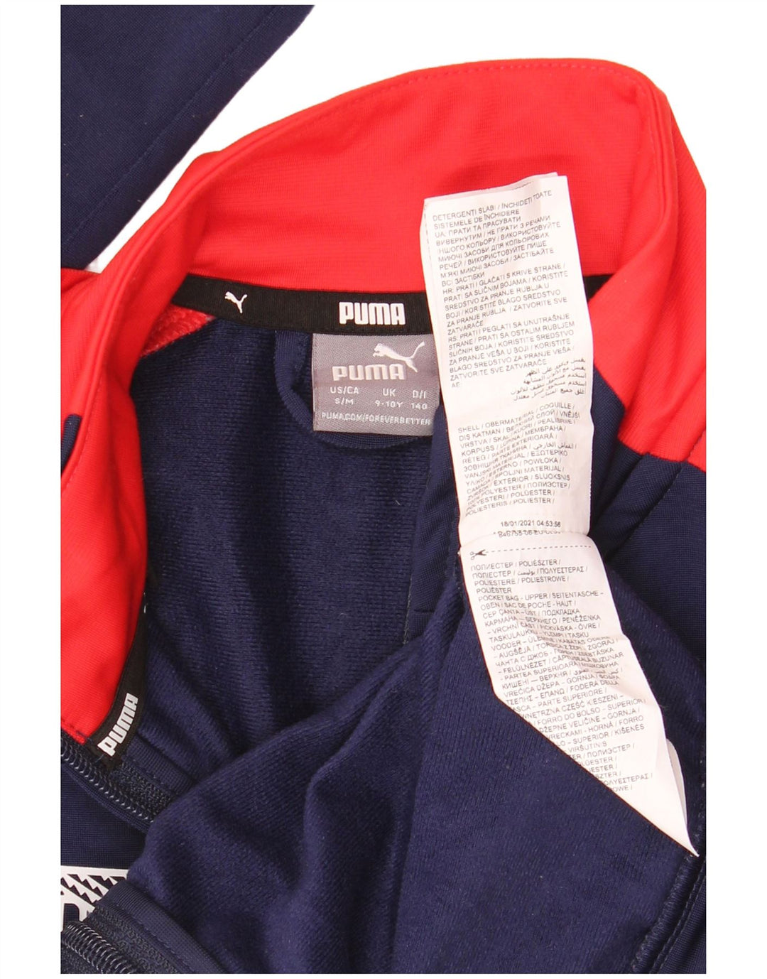 Puma Boys Graphic αθλητική φόρμα Top μπουφάν 9-10 ετών Navy Blue Colorblock