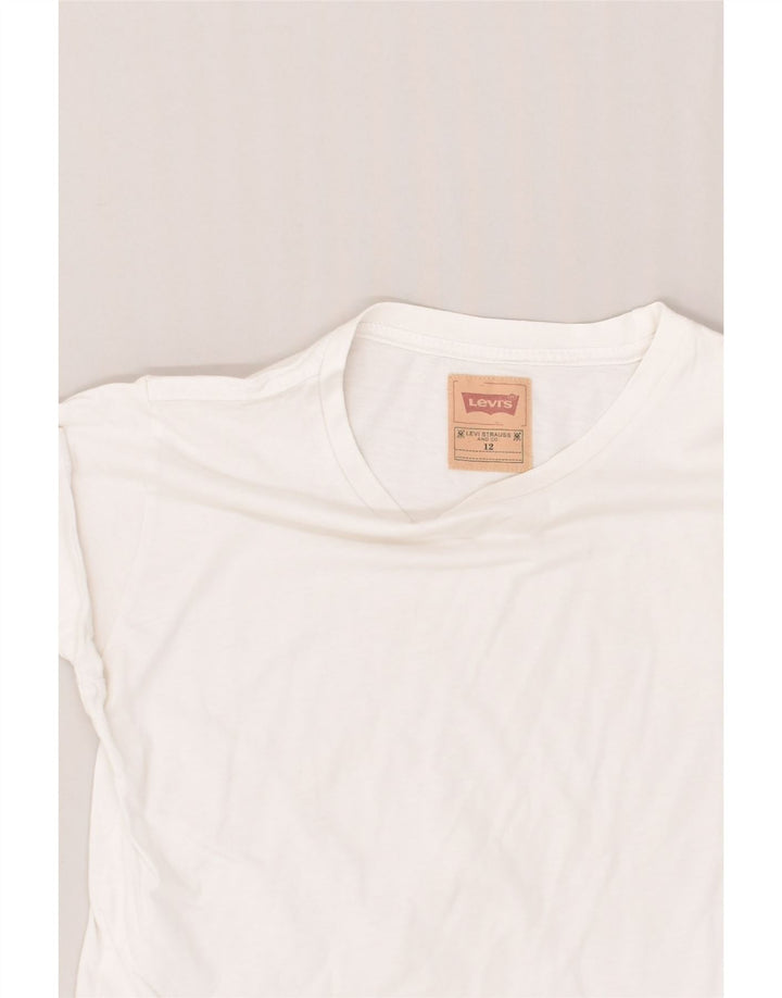 LEVI'S Girls Graphic T-Shirt Top 11-12 Years White Cotton | Vintage Levi's | Thrift | Second-Hand Levi's | Used Clothing | Messina Hembry 