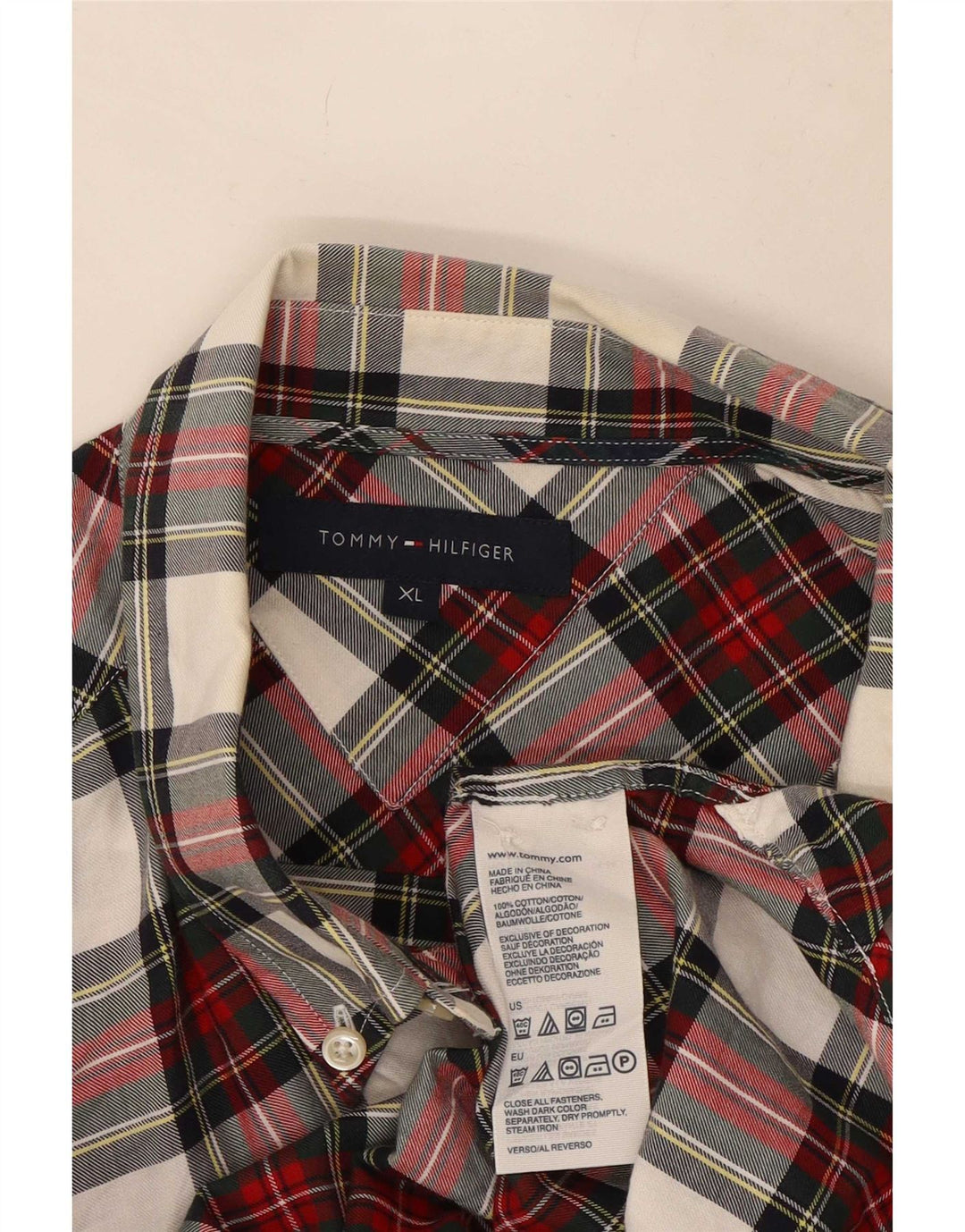 Ανδρικό φανελένιο πουκάμισο Tommy Hilfiger XL Red Check Cotton