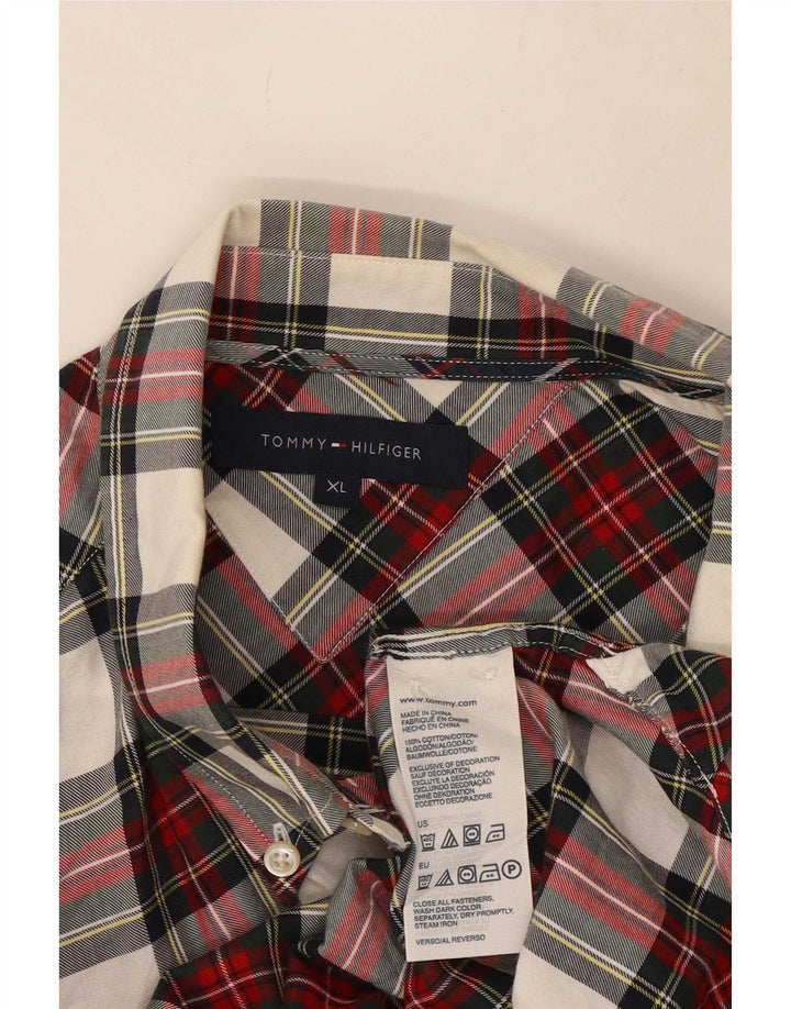 Ανδρικό φανελένιο πουκάμισο Tommy Hilfiger XL Red Check Cotton