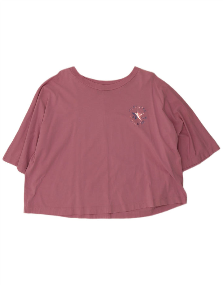 Converse Γυναικείο T-Shirt Top UK 10 Small Pink Βαμβακερό