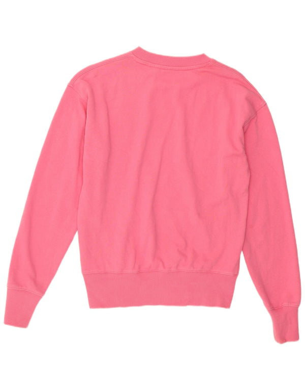 Superdry Γυναικείο Φούτερ μεγάλου μεγέθους Jumper UK 8 Μικρό ροζ βαμβακερό