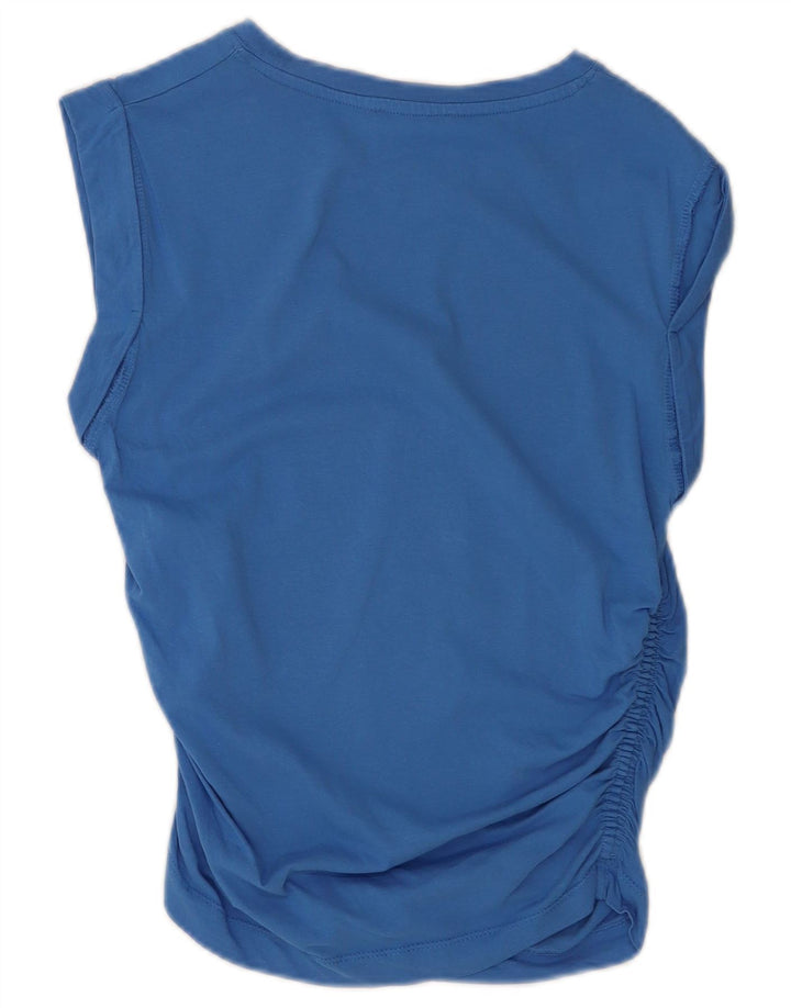 Zara Γυναικεία Αμάνικη Μπλούζα Τοπ UK 10 Small Blue