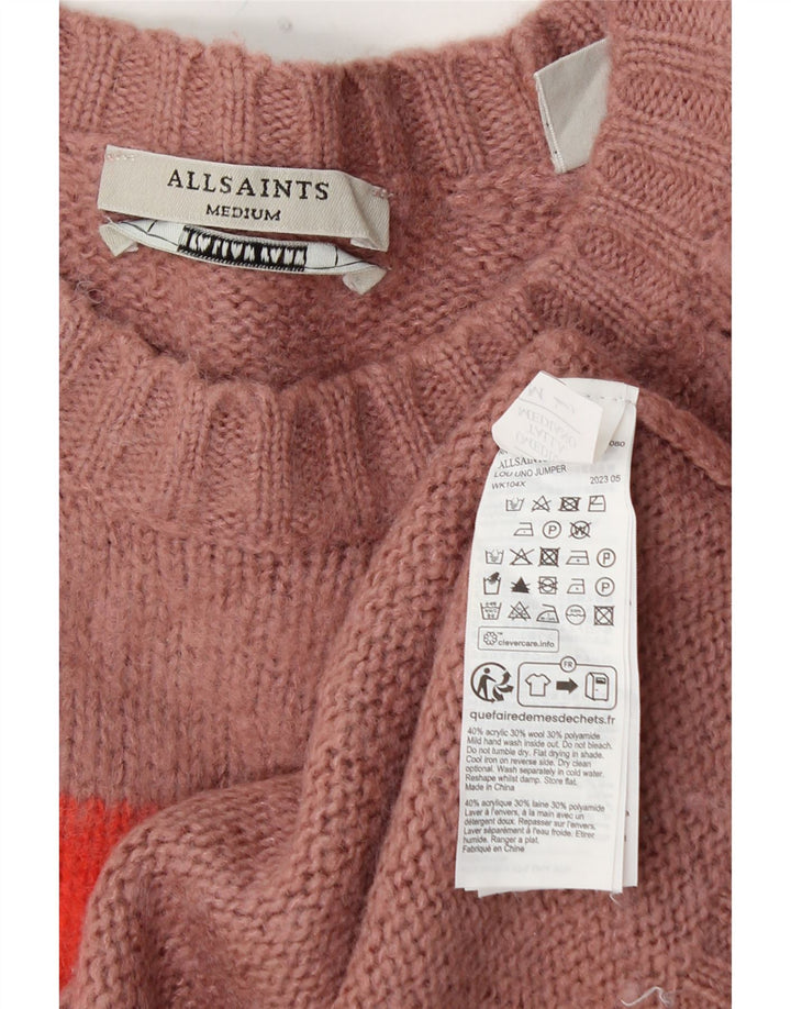 Γυναικείο πουλόβερ ALL SAINTS Crew Neck Jumper UK 14 Medium Pink Colourblock
