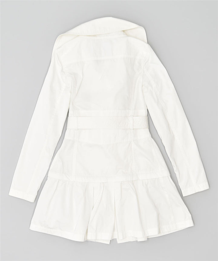 GUESS Γυναικεία καμπαρντίνα UK 8 Small White Polyester