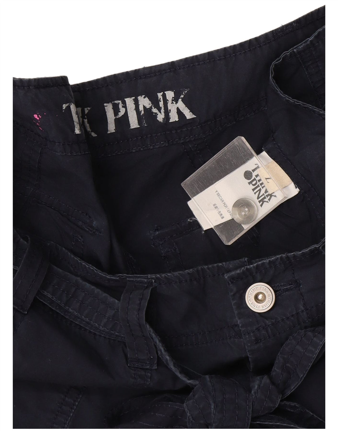 Think Pink Womens Straight Cargo Παντελόνι Capri Large W32 L22 Navy Blue