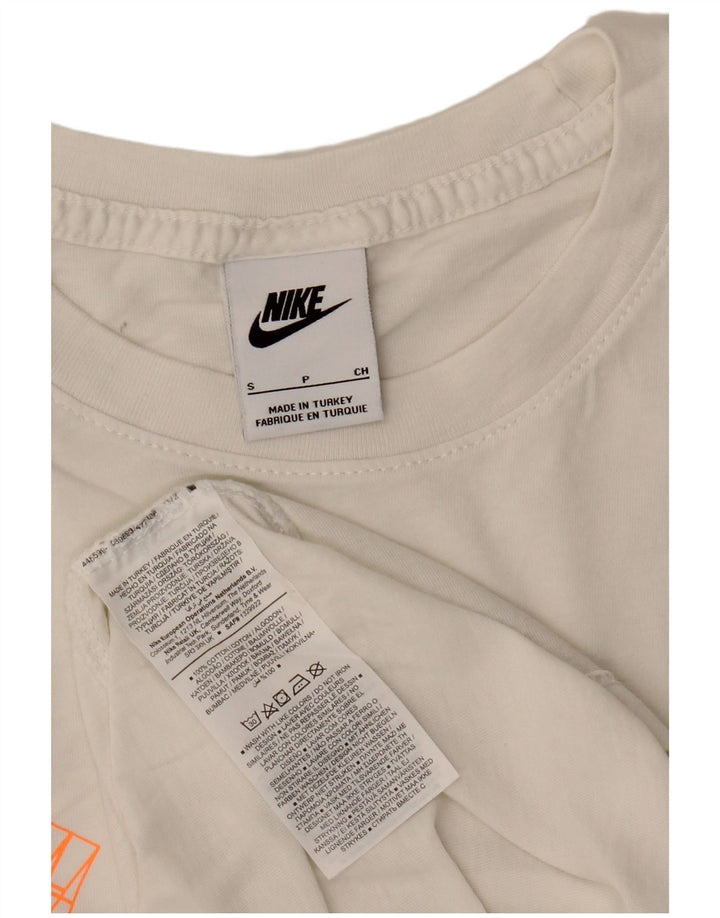 Ανδρικό γραφικό μπλουζάκι Nike, μικρό λευκό βαμβακερό