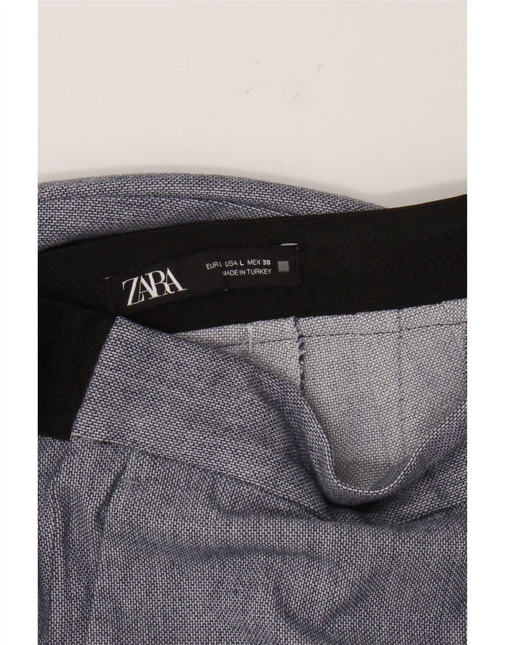 Zara Γυναικείο κανονικό παντελόνι Chino μεγάλο W30 L27 Μπλε