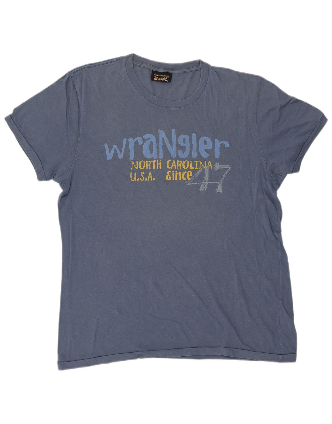 Ανδρικό γραφικό T-Shirt Wrangler Top 2XL Μπλε βαμβακερό