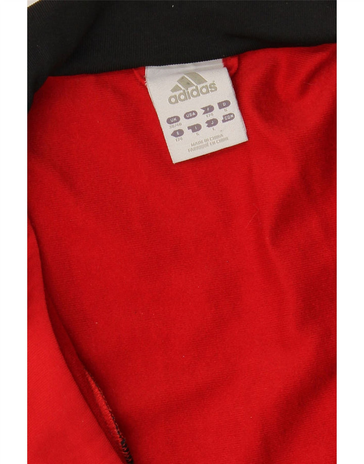ADIDAS Mens Tracksuit Top UK 38/40 Medium Red Colourblock Polyester