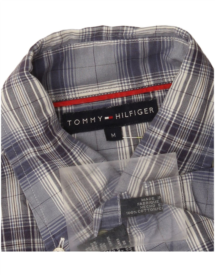 Ανδρικό κοντομάνικο πουκάμισο Tommy Hilfiger, μεσαίο μπλε βαμβακερό