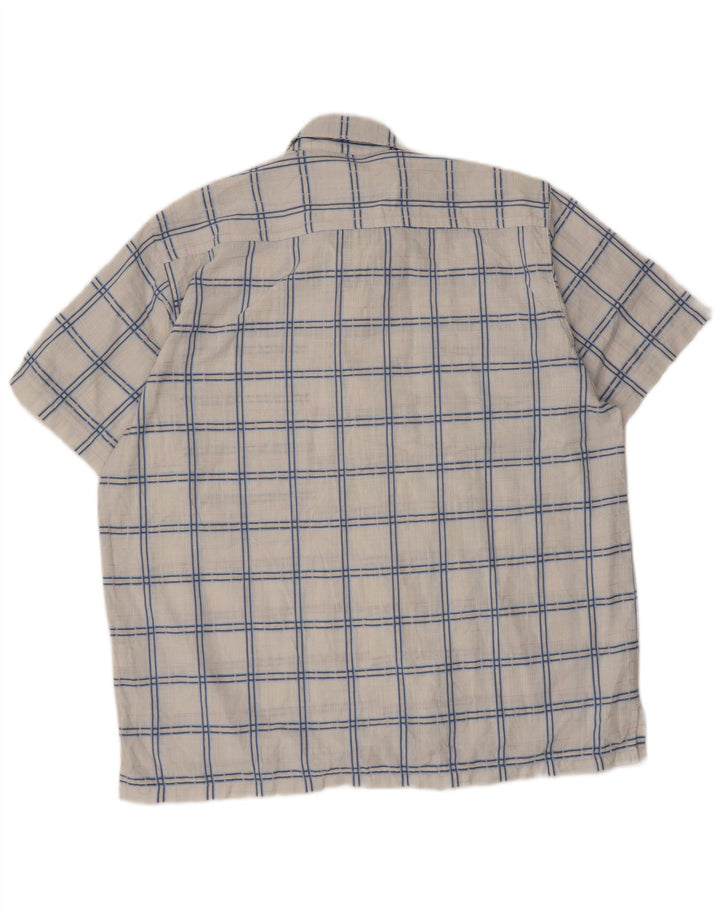 Ανδρικό πουκάμισο Rohan με κοντό μανίκι μεγάλο λευκό καρό πολυεστέρα