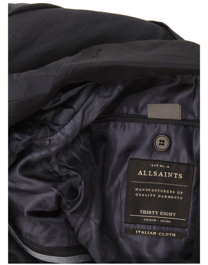 All Saints Ανδρικό σακάκι σακάκι με 2 κουμπιά UK 38 Medium Navy Blue Cotton