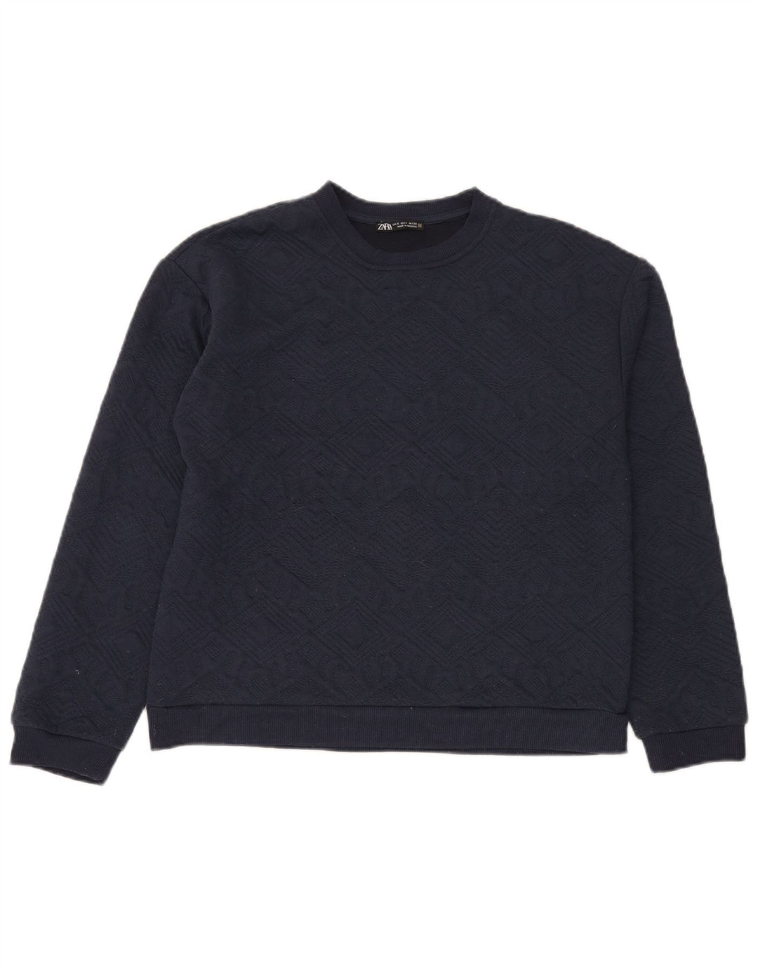 Ανδρικό φούτερ Zara Jumper Small Navy Blue Argyle/Diamond