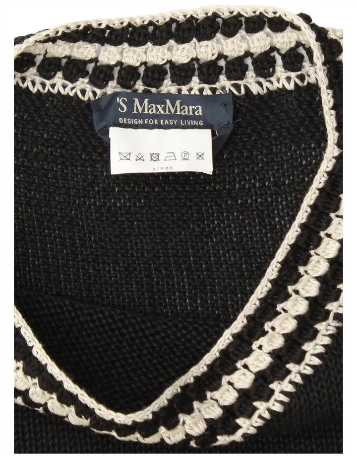 Γυναικείο πουλόβερ MAX MARA Crop Boat Neck Jumper UK 10 Small Black
